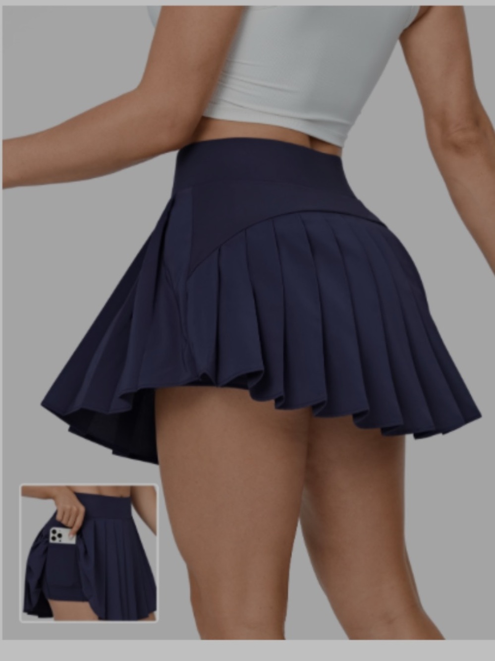 Halara High Waisted Side Pocket Pleated Quick Dry Mini Casual Skirt